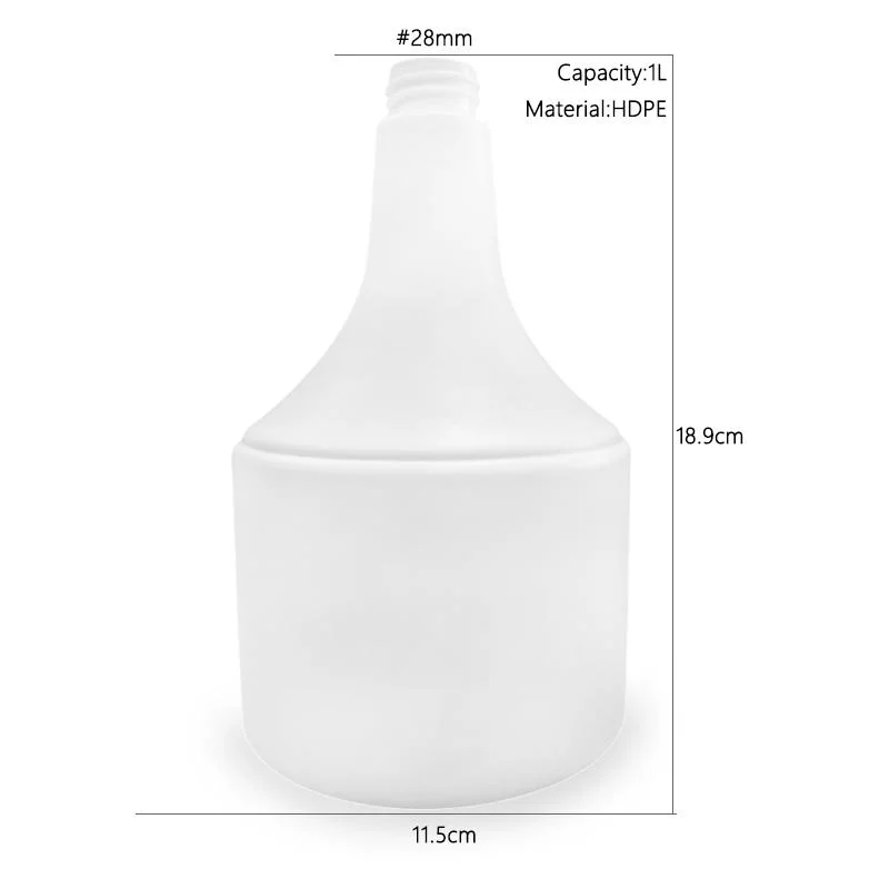 Detergant Liquid Laundry Bottle White Plastic HDPE 1 Liter Cleaning Trigger Sprayer Bottle