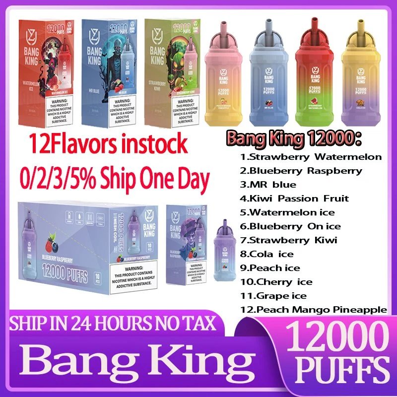 Uzy Bang King 12000 Puffs Vape Pen Puff 12000 12K Disposable Vapes Vape Vapers Nicotine 0% 2% 3% 5% Recharge Mesh Coil Vape