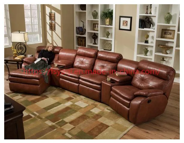 Leather Recliner Sofa with Cup Holder (YA-602)