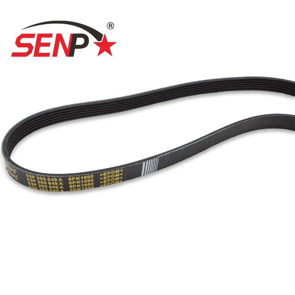 Senp Hot Sale German Auto Parts V-Ribbet Belt 03f260849A for VW Audi A1 A3 2006- Drive Belt High quality/High cost performance Car Engine Parts for Selling 03f260849