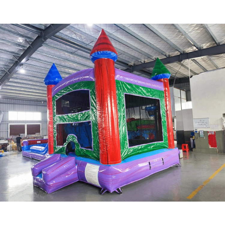 Backyard PVC Inflatable Bounce House Combo Colorful Jumping Castle with Slide