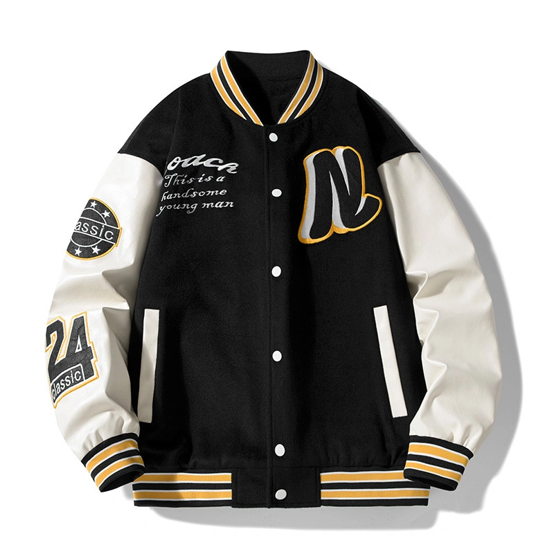 Gros en Chine veste de baseball de haute qualité à bas prix Unisex Fashion broderie logo Bomber Varsity Jacket pour hommes