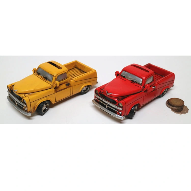 Retro Resin Car Model Coin Bank Home Decoration Folk Arts and Crafts Antique Imitation Crafts Resin Crafts