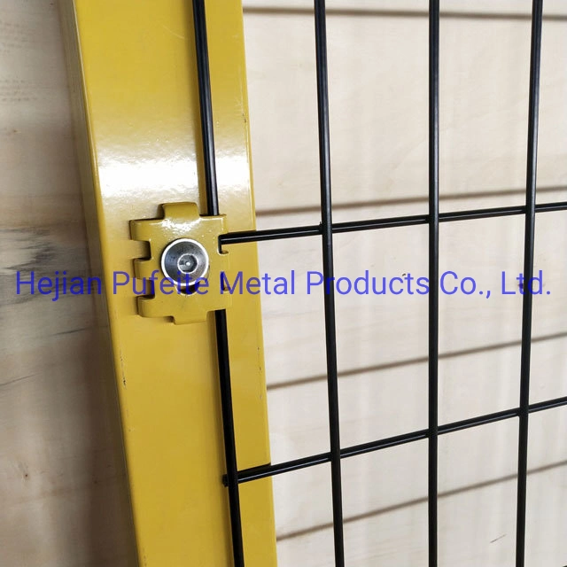 Yellow Color Post with Black Color Wire Fence Panel for Warehouses or Machine.