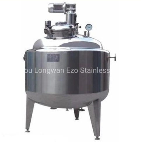 Stainless Steel Sanitary Vertical Pressure Reactor Homogenizing Blending Agitation Stirring Milk Cooling Melting Tank Reactor with Scraper Agitator