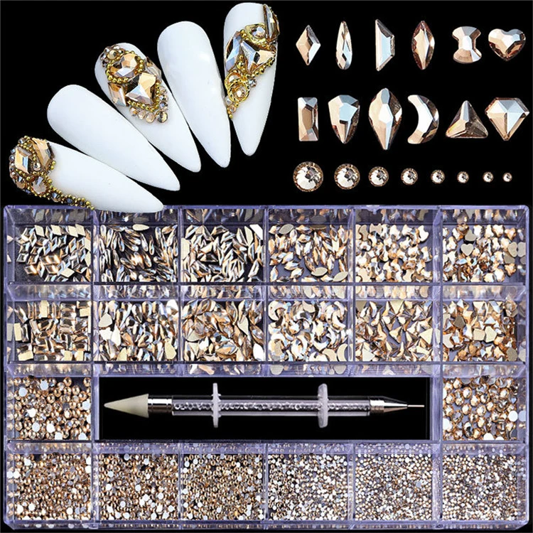 1000PCS 3D Flatback AB Nail Art Diamond/Crystal/Rhinestone Kit bijoux pour Décoration