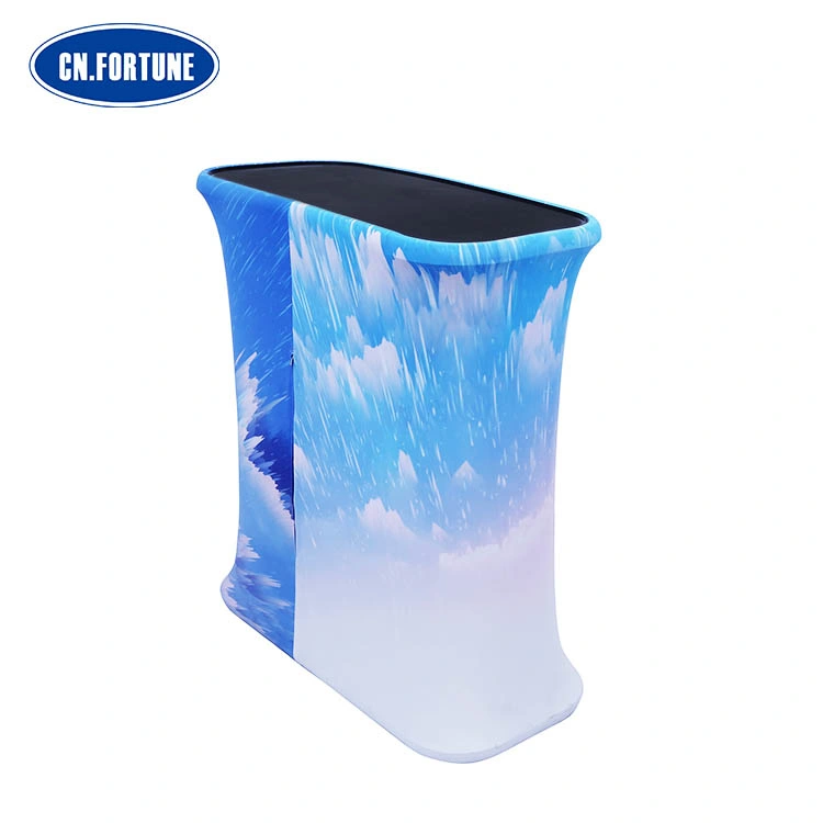 Outdoor Pop up ABS Plastic and Folding Portable Promotion Counter Table Stand for Guangzhou Display Curved Desk
