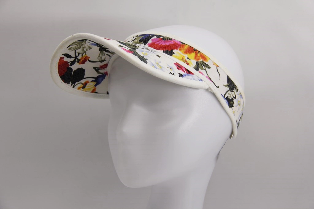 Full Flower Print Adult Visor Summer Hat Sunshade Print Cap