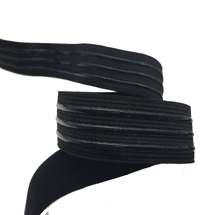High quality/High cost performance  Non-Slip Silicone Headlamp Elastic Tape Webbing Silicone Elastic Gripper