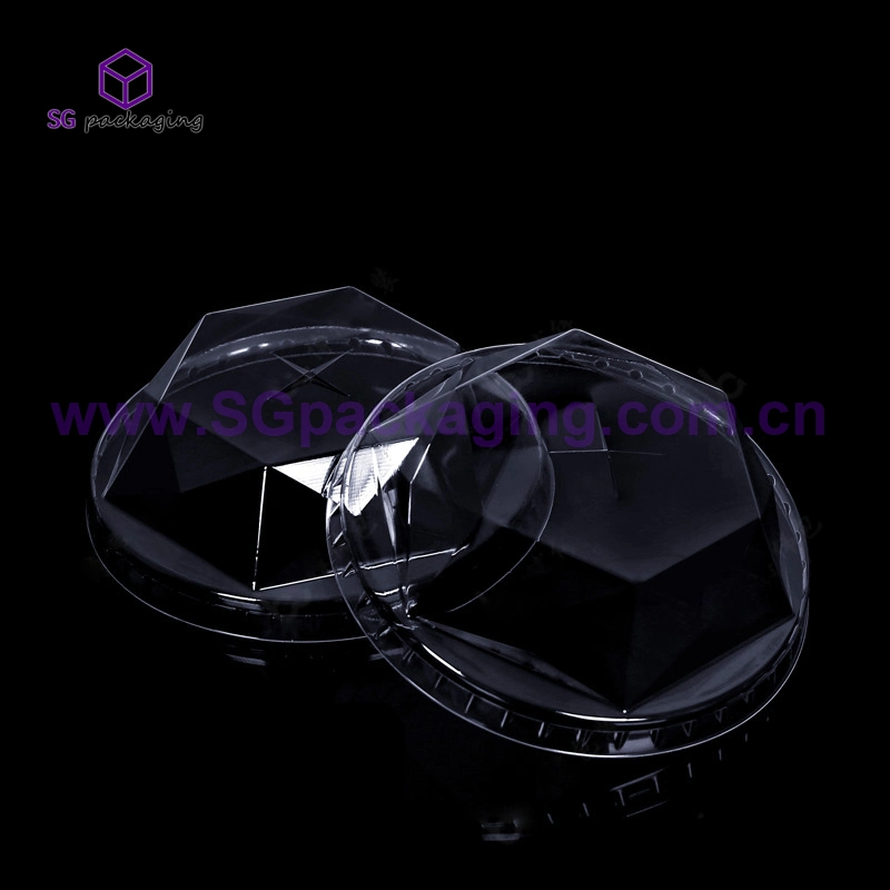 90 Diamond Cover Plastic Milk Tea Coffee Cup Cover Takeout Packaging Cold Drink Pet Sealing Cover 90mm Custom Logo