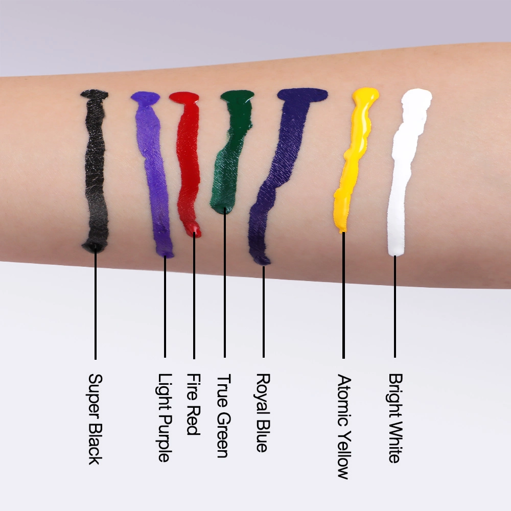 Hawink Tattoo Ink Wholesale High Quality 7 Colors/Set True Black Microblading Pigment Ink