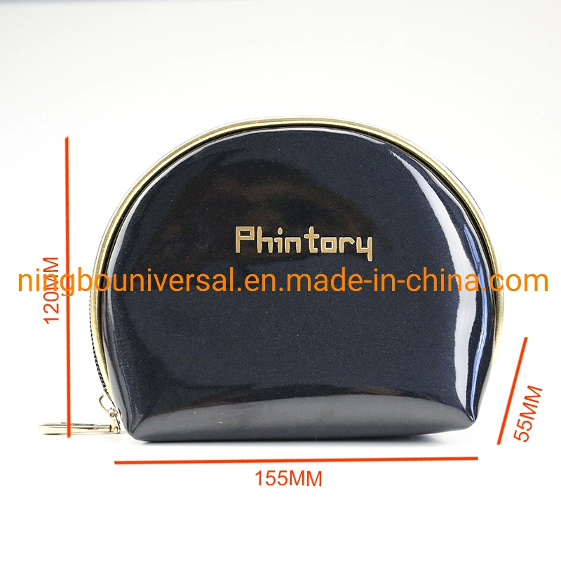 Wholesale/Supplier Luxury Black Shiny PU Toiletry Cosmetic Bag Travel Bag