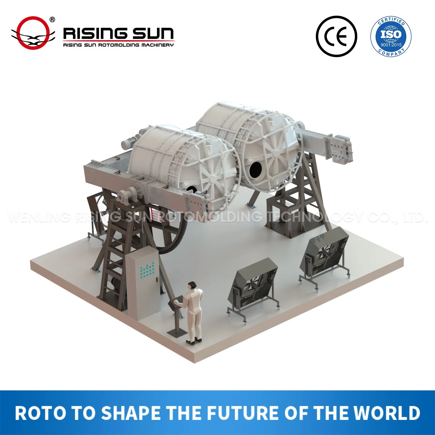 Rising Sun Oven Moveable Rotomolding Machine for Rotomolded Cooler Box