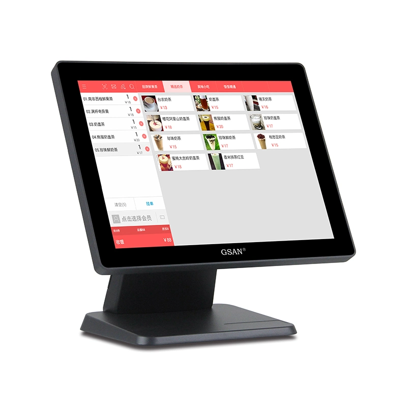Профессиональные POS систем кассовых аппаратах ящик регистра платежный терминал 15 дюймовый емкостный сенсорный экран с Msr для ресторана