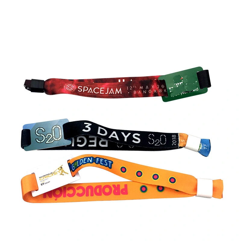 China Cheap Price Party Festival Polyester Woven Printed Fabric Wristband