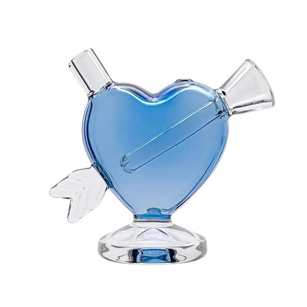 Love Glass Hand Pipes Hookahs Heart Valentine's Day Gift DAB Rig Blunt Bubbler Recycler Water Pipes Smoke Accessory