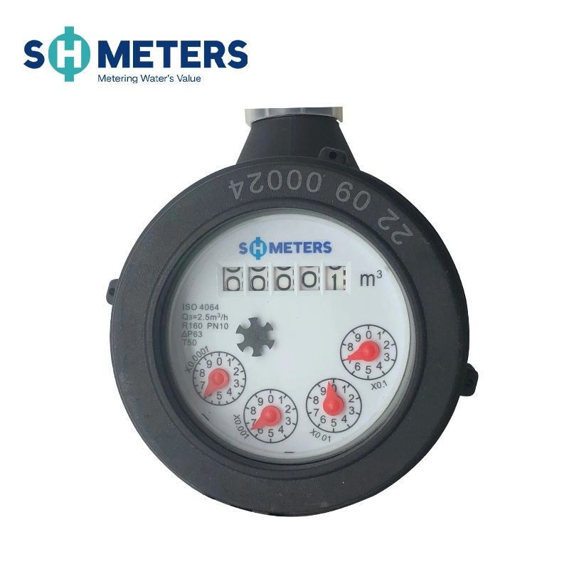 R160 Class C DN 15 Reed Switch Plastic Dry Type Cold Multi Jet Water Meter