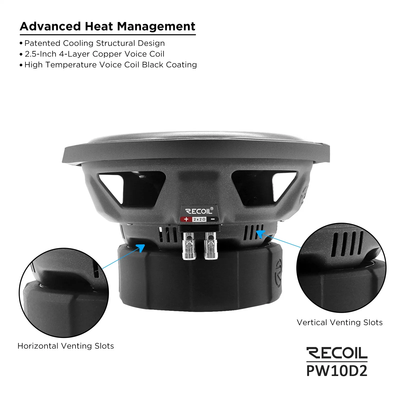 Pw12D2 Echo PRO 12 pol 1, 400 Watts de potência subwoofer para áudio para automóvel duplo de 2 Ohm