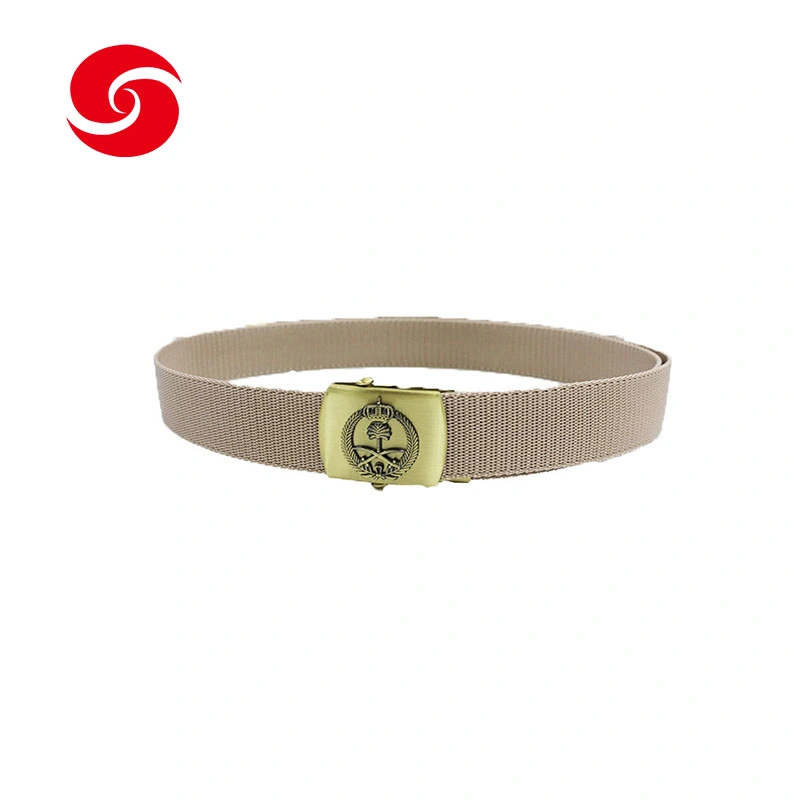 Customized Logo Saudi Arabia Khaki PP Military Tactical Belt