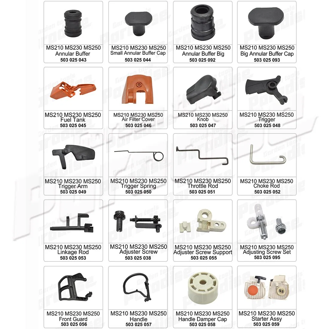 Ferramenta de jardim Worm motosserra para MS210 MS230 MS250 Peças Motosserras