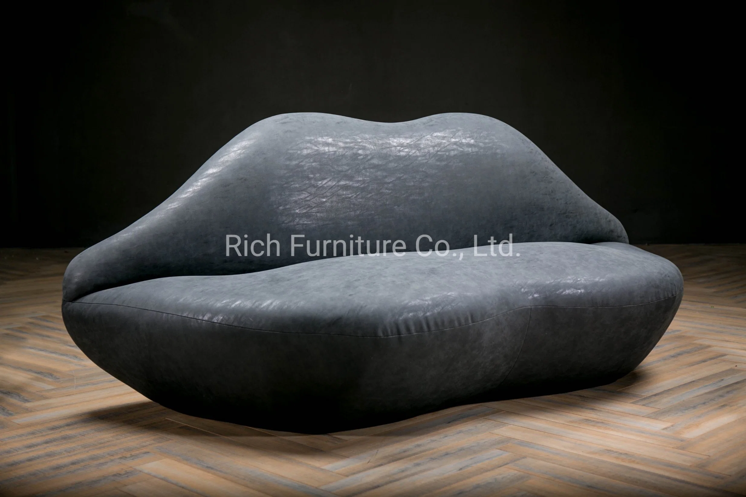 Leisure Black Vintage Leather PU Sex Sofa Modern Furniture for Living Room Bedroom Usage