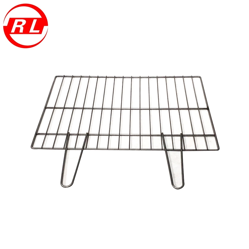 White Rectangle with Large Gap Stainless Steel Grill Net with Handle