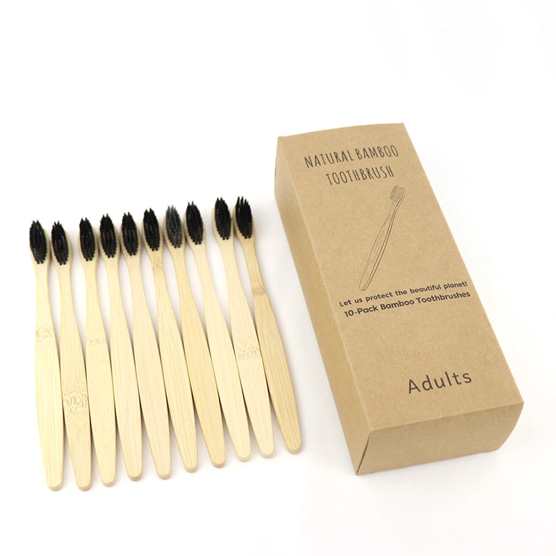 10pcs Cepillo de Dientes el cuidado personal adulto Bambootoothbrush biodegradables