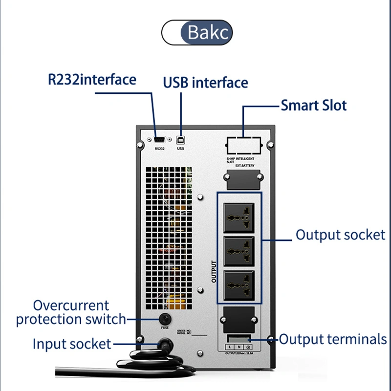 Onduleur Computer Online 3kVA2700W pour Network Management Center Pure sine Vague