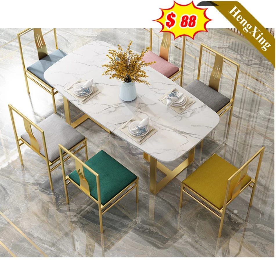 New Metal Simple Low Prices Customized Size Wooden Table Set Dining Room Table with Chair