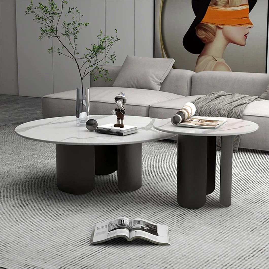 Atacado Sala de estar personalizada móveis Sofá lado moderno Luxo Round Mesa de café comercial pequena