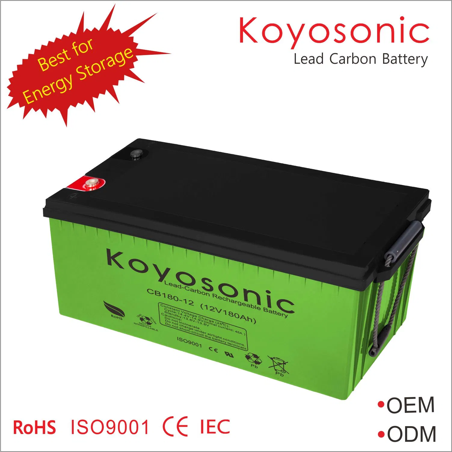 6V 225Ah-adrig Carbon Batterie mit 3000 Zyklen