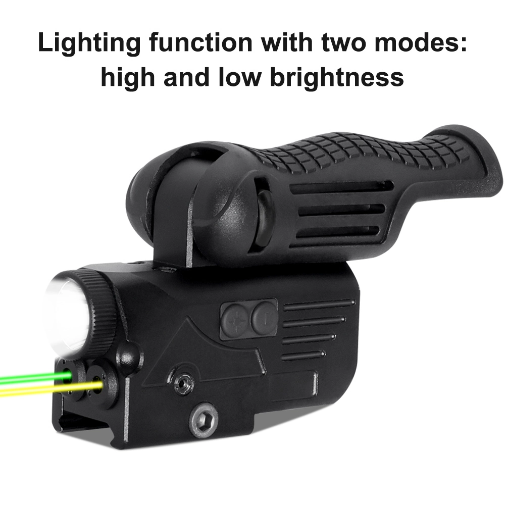 1000lm Tactical Flashlight Dual Green IR Laser Sight Gun LED Combo Compact Hunting Light USB Rechargeable Weapon Laser Light for Guns