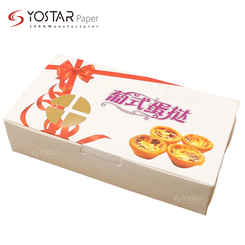 Egg Tart High-Quality Baked Food Grade Packaging White Cardboard Box with Logo