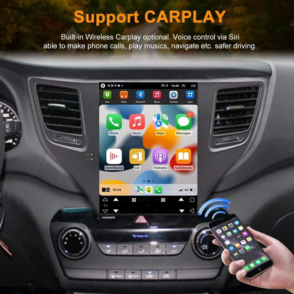 Android Auto Car Video Touch Vertical Screen for Hyundai Tucson 2015 2016 2017 2018 2019 8+128GB GPS Multimedia Player