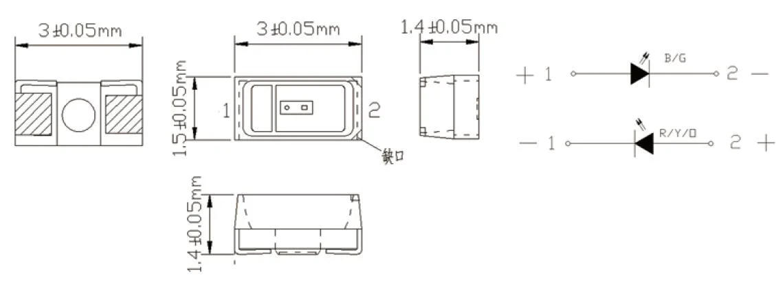 Compatible RoHS 3014 Side-Emitting SMD LED pour éclairage du véhicule