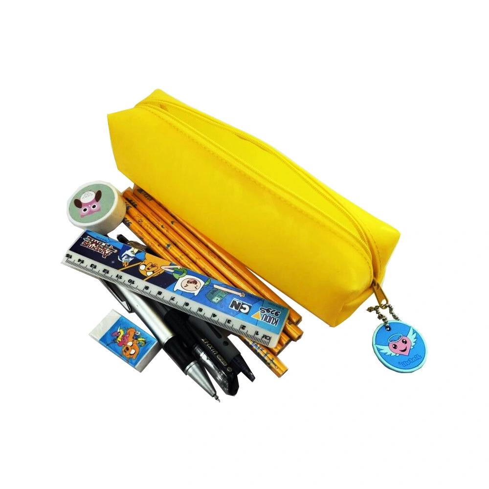 Coloured New Eco-Friendly PVC Pencil Bag Frosted PVC Yellow Pouch Case Bag