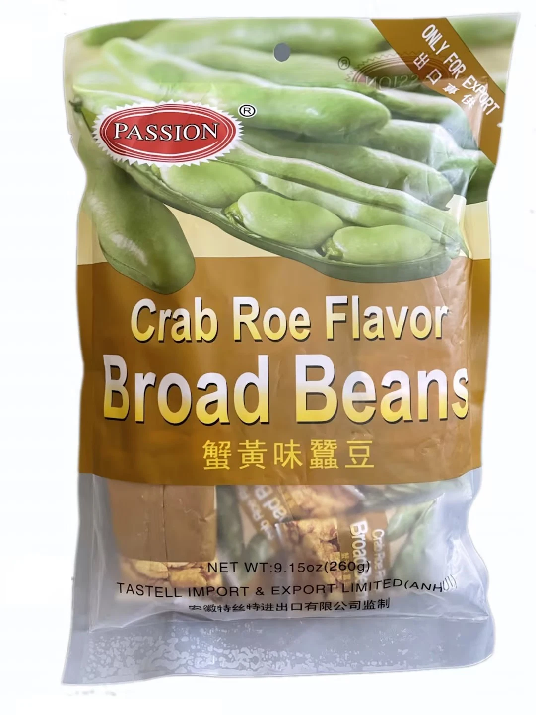 Passion Crab Roe Flavor Broad Beans Chinese Factory 260g*20/Ctns