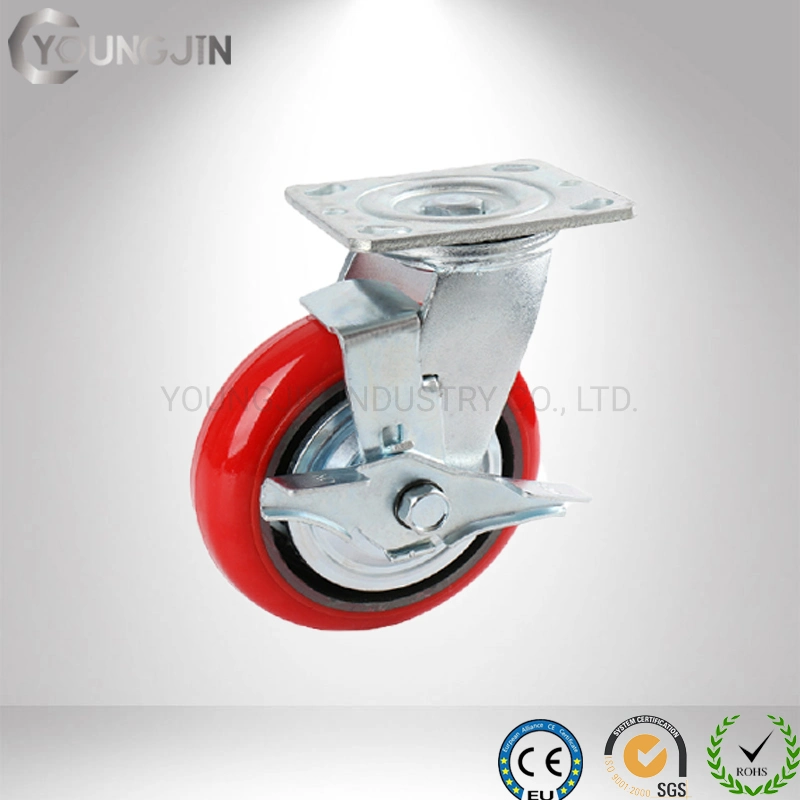 Industrial Heavy Duty Caster Wheel with Iron Core PU Castor 4" 5" 6" 8"