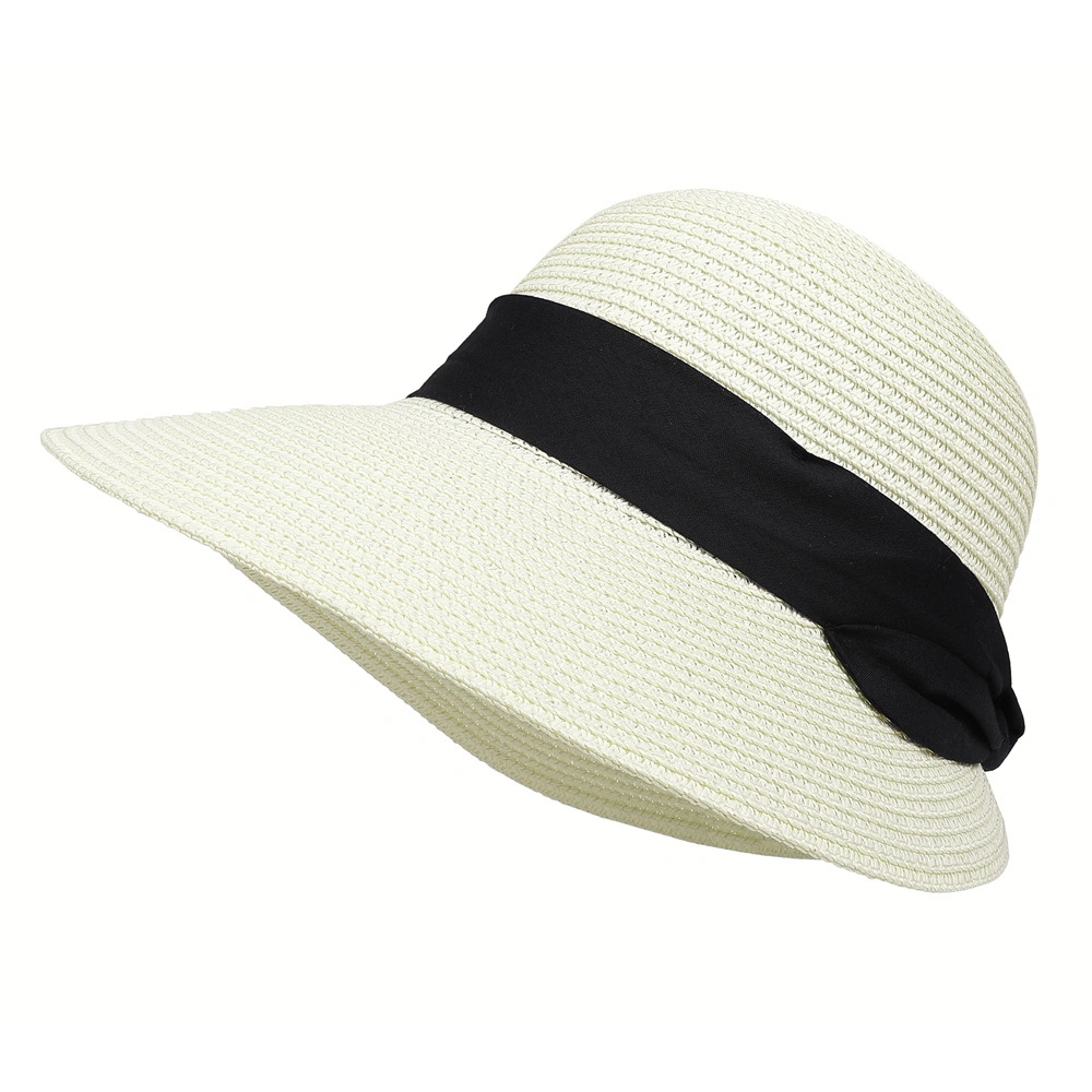 Lady Wholesale/Supplier Custom Sun Beach Outdoor Wide Brim Ribbon Straw Hat