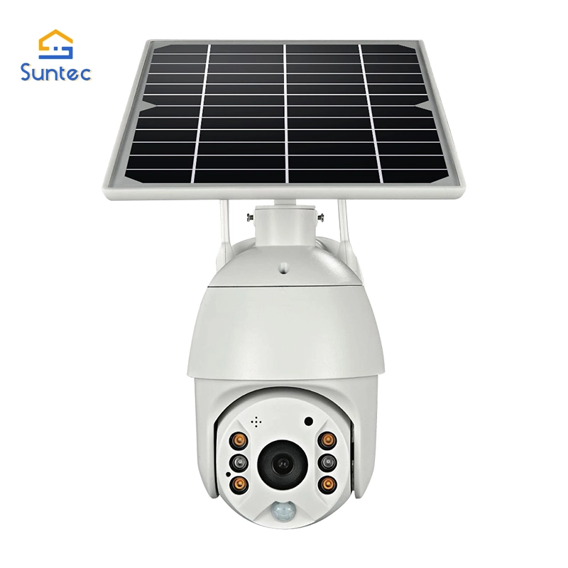 Outdoor Solar Battery Powered WiFi 4G PTZ 1080P Camera Security Dome IP66