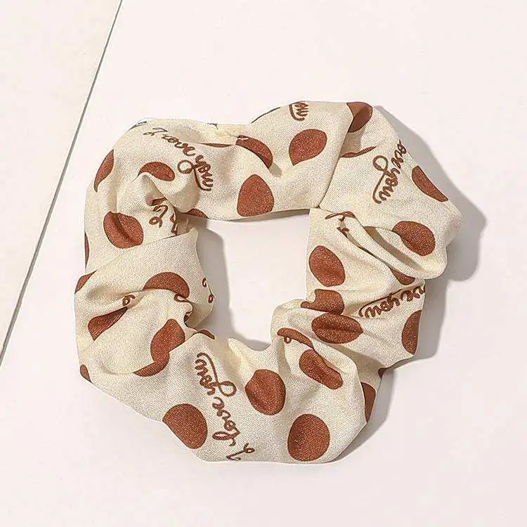 Wholesale/Supplier Excellent Quality Korean Version Milk Tea Color Polka DOT Elastic Bands