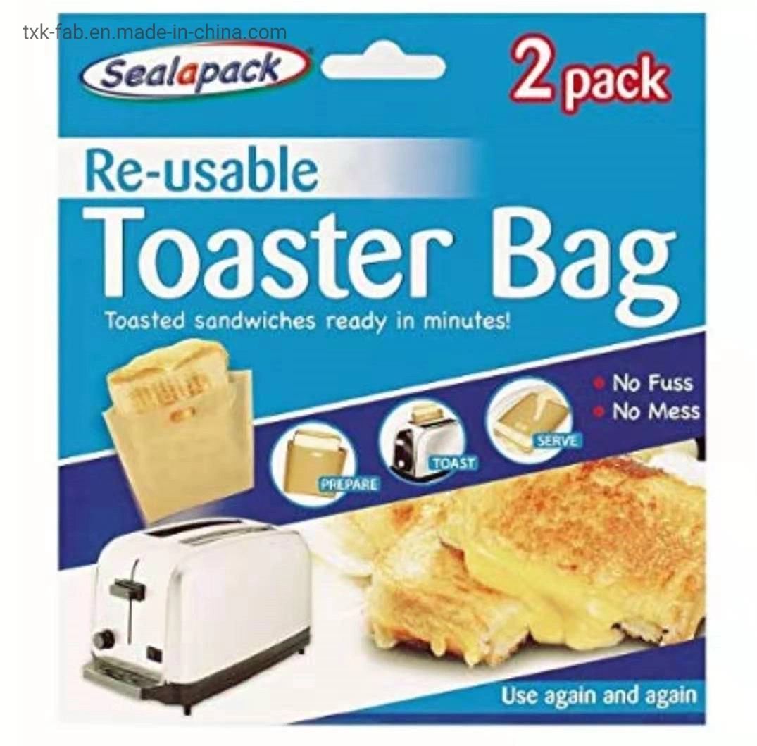 China Factory Heat Resistant Nonstick PTFE Fiber Glass Toaster Baking Bag with LFGB