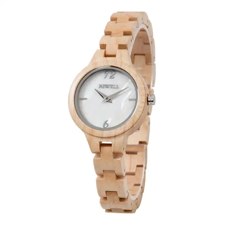 Custom Private Label Sandalwood Walnut femmes montres en bois ébène Bois Montre gravée