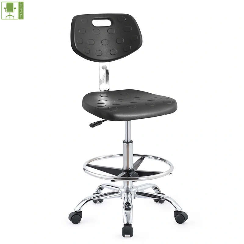 Cleanroom PU Industrial Computer ESD Lab Stool Chairs with Footrest