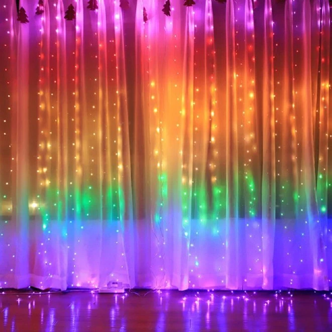 LED Music Sound Activated Light Curtain Lights with Hooks 5V USB Copper Wire Christmas Fairy Party Decorative Lighting