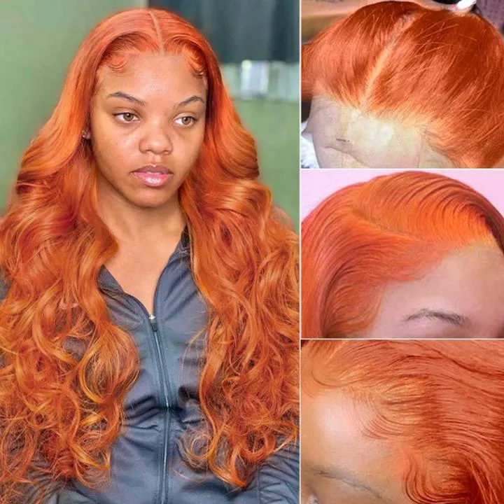 Ginger Wig Color Body Wave Human Hair Lace Front Wig