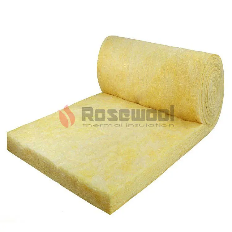 12-48kg/M&sup3; 25-150mm Thermal Insulation Glasswool Building Material Glass Wool Blanket for High Temp Pipeline