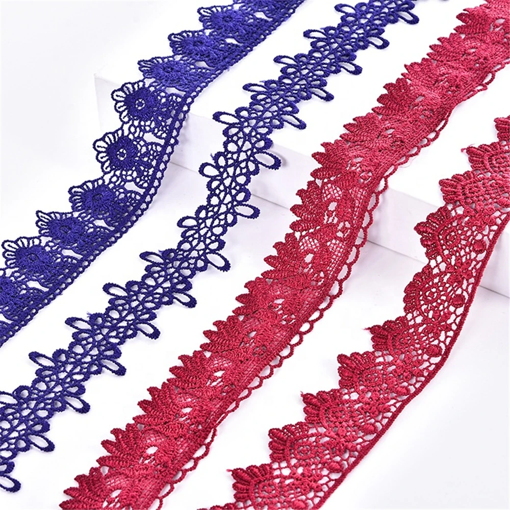 High quality/High cost performance  Polyester Crochet Lace Trimming Border Embroidery