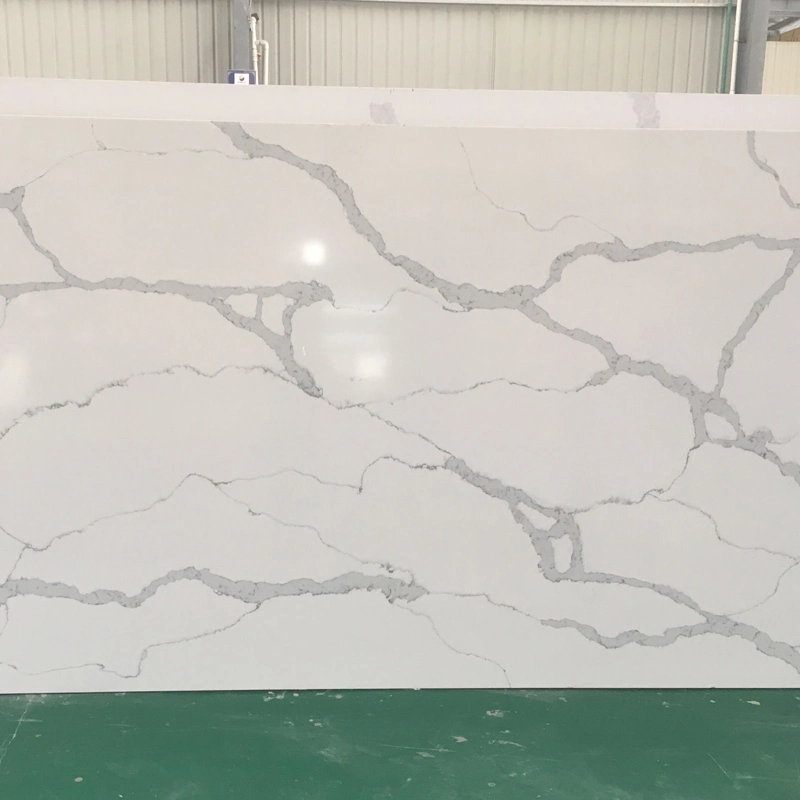 Polished White Surfaces Engineered Quartz Stone Slab with  SGS Certification