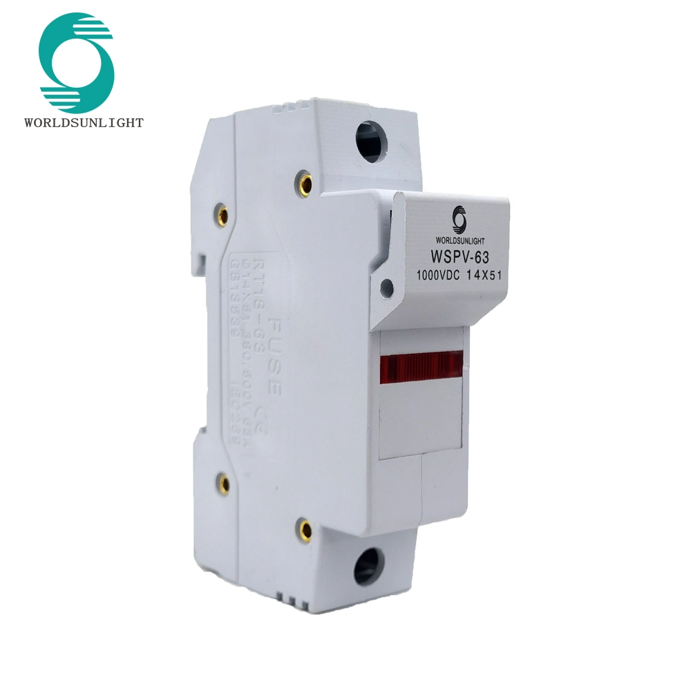 Worldsunlight Wspv-63 CE DC 1000V 14*51mm 40A 50A 63A Solar PV Fuse Link with Fuse Holder Box